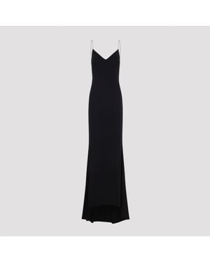Tom Ford Crystal Chain Embroidery Satin Dress - Black