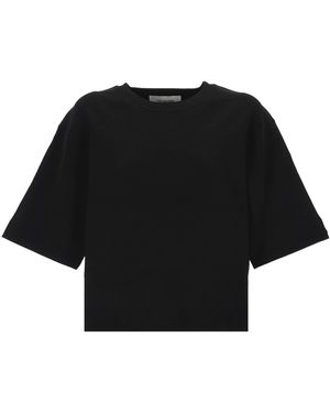 Yves Salomon Maglietta Corta Di Crew Neck - Nero