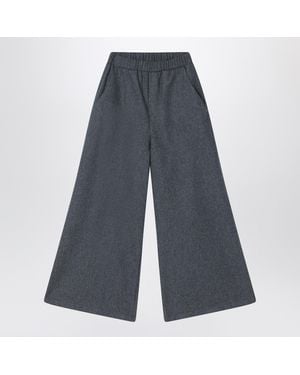 Douuod Wool Blend Pants - Blue
