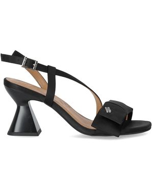 Ganni Satin Heeled Sandal - Black