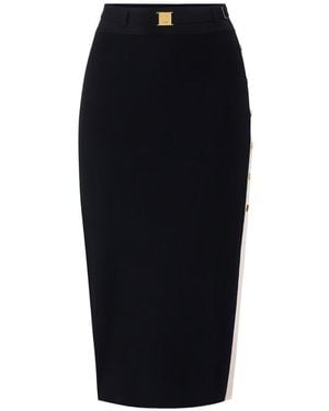 Elisabetta Franchi Knitted Midi Skirt - Black