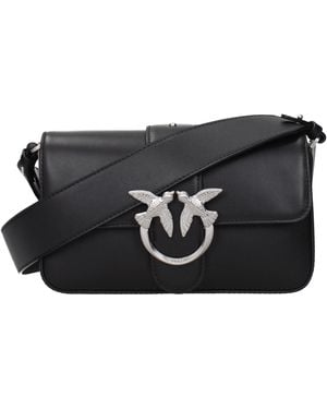 Pinko Crossbody Bags Love One Leather - Black