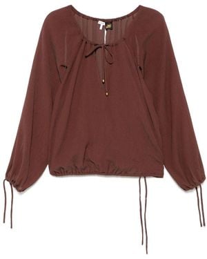 Loewe Cotton And Silk Blend Blouse - Red