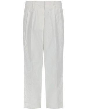 MICHAEL Michael Kors Effortless Linen-Cotton Pants - White
