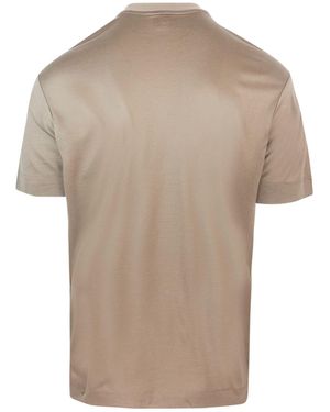 Emporio Armani T Shirt Con Logo Ricamato - Natural