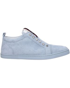 Louboutin Slip On F.A.V Fique A Vontade Suede - Blue