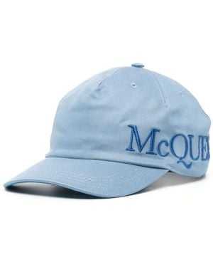 Alexander McQueen Baseballkappe mit Logo-Stickerei - Blau