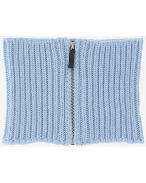 Sa Su Phi Cashmere Knit Cashmere Collar Scarf - Blue