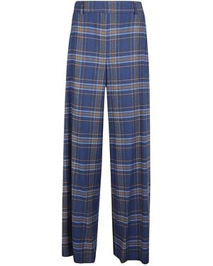 Niu Wide Been Checked Broek - Blauw