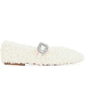 Roger Vivier Pilgrim Strass Fur Babies 10 - White