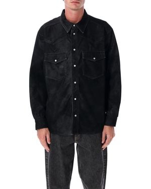 Isabel Marant Kadrian Eco Leather Overshirt - Black