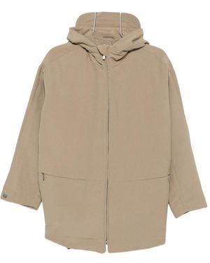 Emporio Armani Hooded Drawstring Parka - Natural