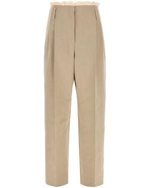 Magda Butrym Beige Linen Blend Wide-leg Pant - Natural