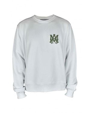 Amiri Cotton Sweatshirt With Khaki Logo Print - Gray