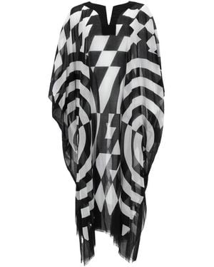 Dries Van Noten Caftan With Print - Black