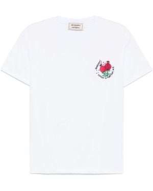 ALESSANDRO ENRIQUEZ T-Shirt Met Geborduurde Tekst - Wit