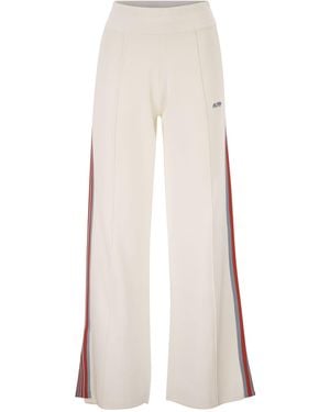 Autry Viscose Track Pants With Side Stripes - White