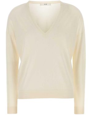 Co. 100% Cashmere Crewneck Sweater - White