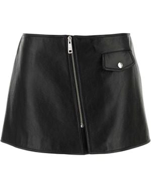 Prada Leather Mini Skirt - Black