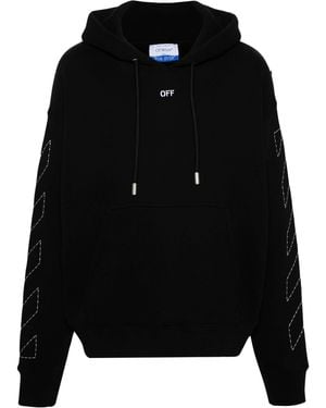Off-White c/o Virgil Abloh Hoodie Met Geborduurd Logo - Zwart