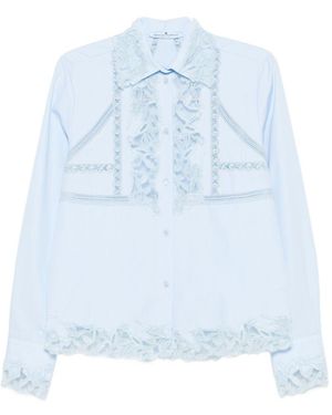 Ermanno Scervino Embroidered Cotton Shirt - Blue