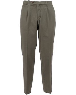 BRIGLIA Tailored Pleated Straight-Leg Pants - Gray