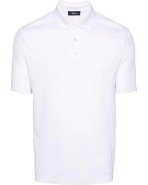 Herno Gestricktes Poloshirt - Weiß