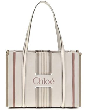 Chloé Woody Loop Canvas Draagtas - Wit