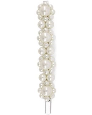 Simone Rocha Mittlere Blütenhaarklammern Pearl Weiß - Mettallic