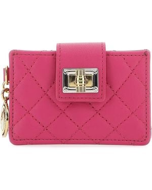 Lanvin Fuchsia Leather Card Holder - Pink