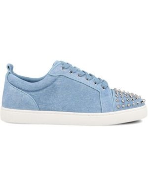Christian Louboutin Louis Junior Spikes Leather Trainers - Blue