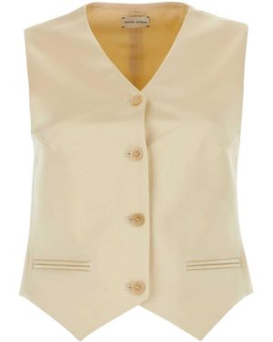 Magda Butrym Cream Cotton Blend Vest - Natural