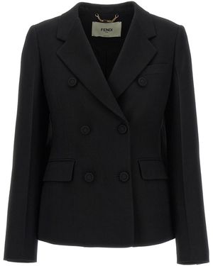 Fendi Double Breasted Blazer - Black