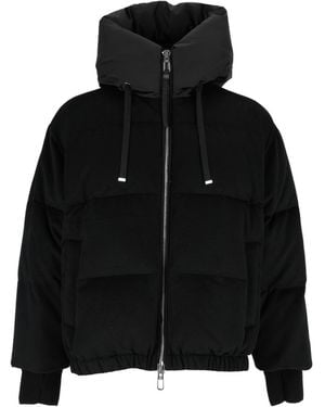 DUNO Quilted Puffer Jacket With High Collar And Cropped Silhouette - Black