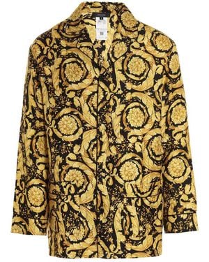 Versace Camisa de pijama 'Barroque' - Metálico
