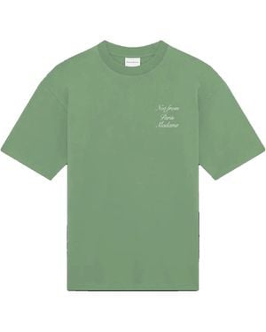 Drole de Monsieur Le T Shirt Slogan Calligraphy - Green
