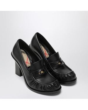 Burberry Cadet Leather Loafers With Heel - Black