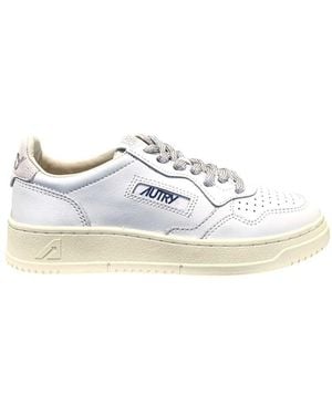 Autry Medalist Low Wom Sw03 Leder/Swoll Weiß/Silber