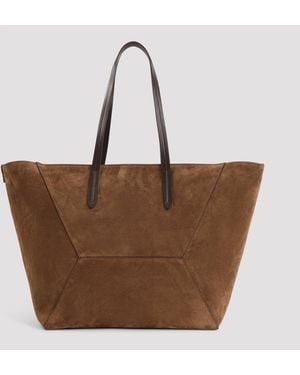 Brunello Cucinelli Caramello Duo Medium Tote - Brown