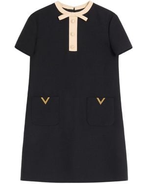 Valentino Wool And Silk Blend Dress - Black