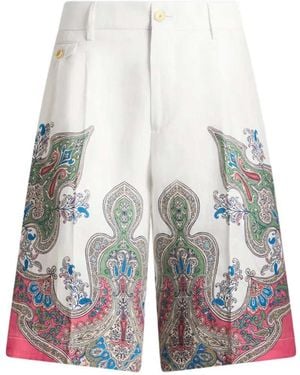 Etro Paisley Print Shorts - White