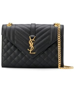 Saint Laurent Envelop Medium Bag - Zwart
