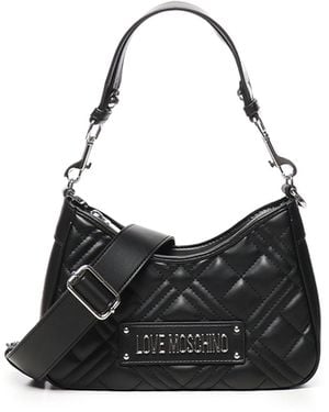 Love Moschino Hou Van Moschino Gewatteerde Zwarte Tas Met Logo