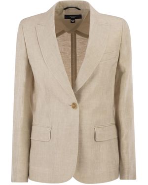 Weekend by Maxmara Wkdnalut Linen Canvas Blazer - Natural