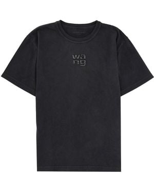 T By Alexander Wang Logo T-Shirt Cotton T-Shirts - Black