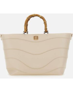 Marella Weiße Bambusgriff-Tasche - Natur