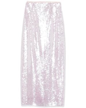 forte_forte Sequined Long Skirt - White