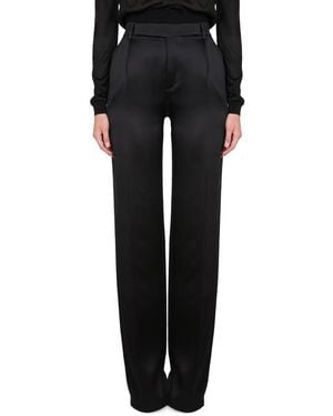 Saint Laurent Satin Flared Pants - Black