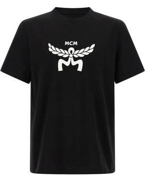 MCM Bold Logo Print T-Shirt - Schwarz