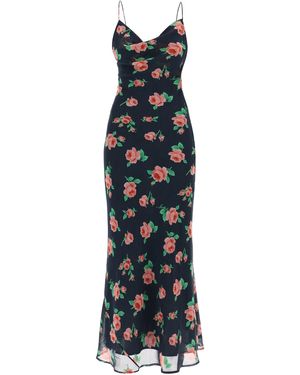 ROTATE BIRGER CHRISTENSEN Langes Chiffonkleid für Frauen drehen - Blau